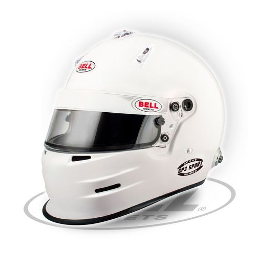 BELL GP3 SPORT WHITE (без HANS), шлем для автоспорта, белый