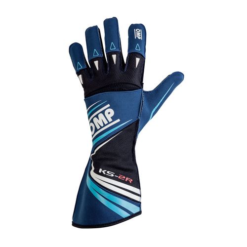 OMP KS-2R, перчатки для картинга, синий/белый/голубой