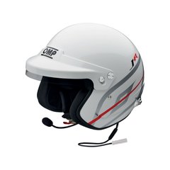 OMP J-R INTERCOM HANS, шлем для автоспорта, белый