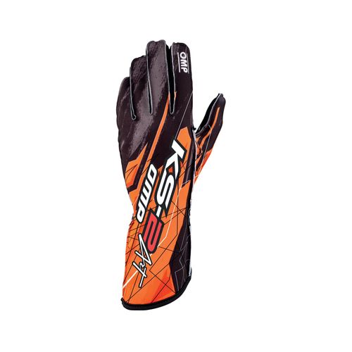 OMP KS-2R ART, перчатки для картинга, черный/оранжевый