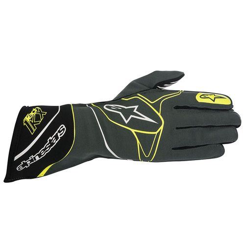 ALPINESTARS TECH 1-KX, перчатки для картинга, серый/желтый