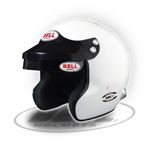 BELL MAG-1 WHITE (HANS), шлем для автоспорта, белый