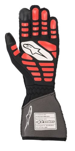 ALPINESTARS TECH 1-ZX V2, перчатки для автоспорта, черный/серый/красный