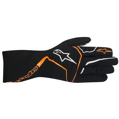 ALPINESTARS TECH 1-K RACE, перчатки для картинга, черный/оранжевый