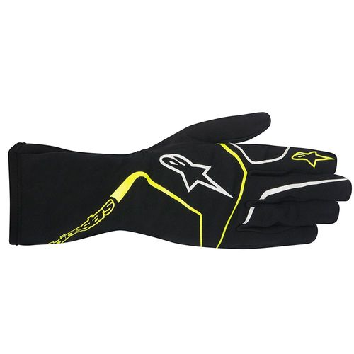 ALPINESTARS TECH 1-K RACE, перчатки для картинга, черный/желтый