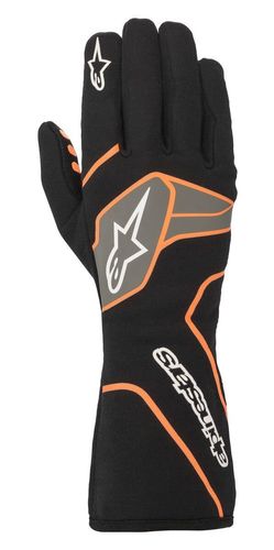 ALPINESTARS TECH-1 RACE V2, перчатки для автоспорта, черный/серый/оранжевый