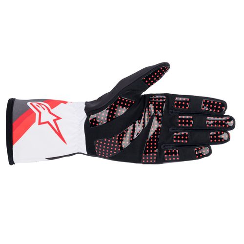 ALPINESTARS TECH-1 K RACE V2 GRAPHIC, перчатки для картинга, черный/белый/антрацит/красный
