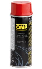 OMP FIRE PAIN, Краска термоустойчивая тормозов, дисков, двигателя, 400 мл, красный