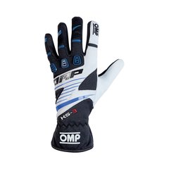 OMP KS-3, перчатки для картинга, черный/синий/белый