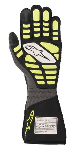 ALPINESTARS TECH 1-ZX V2, перчатки для автоспорта, антрацит/черный/желтый
