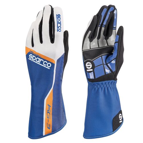 SPARCO TRACK KG-3, перчатки для картинга, синий/оранжевый