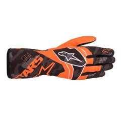 ALPINESTARS TECH-1 K RACE V2 CAMO, перчатки для картинга, оранжевый/черный