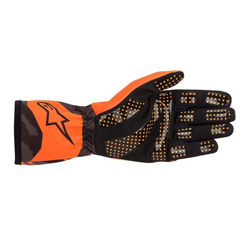 ALPINESTARS TECH-1 K RACE V2 CAMO, перчатки для картинга, оранжевый/черный