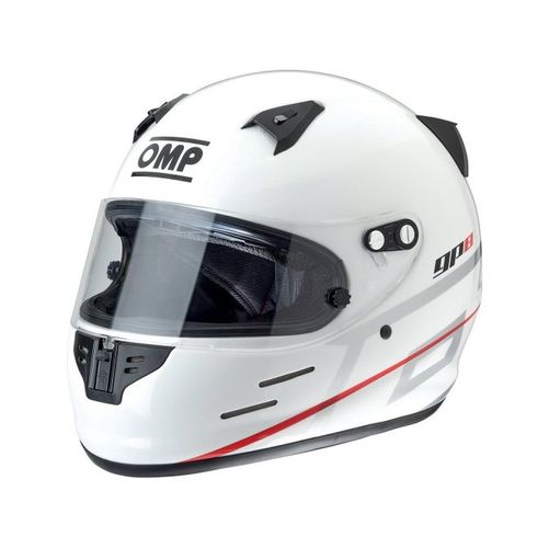 OMP GP8 K EVO, шлем для автоспорта (без клипc HANS), белый