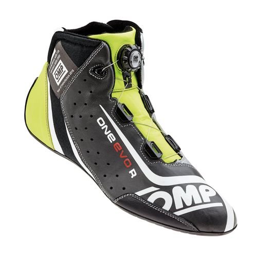 OMP ONE EVO R, ботинки для автоспорта, черный/серебристый/желтый