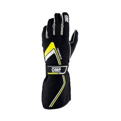 OMP TECNICA 2021, перчатки для автоспорта, черный/желтый