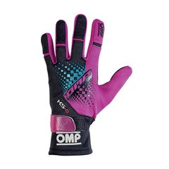 OMP KS-4, перчатки для картинга, фиолетовый/черный/голубой