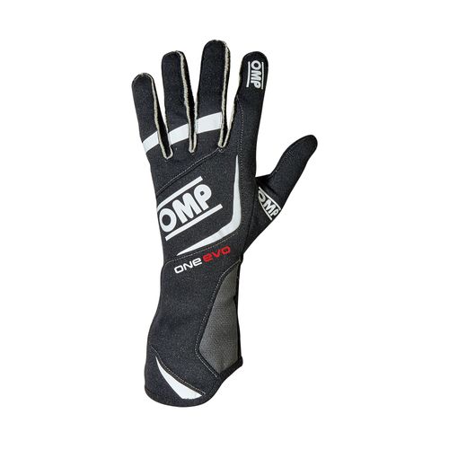 OMP ONE EVO, перчатки для автоспорта, черный/белый