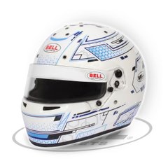 BELL RS7-K STAMINA WHITE/BLUE, шлем для картинга, белый/синий