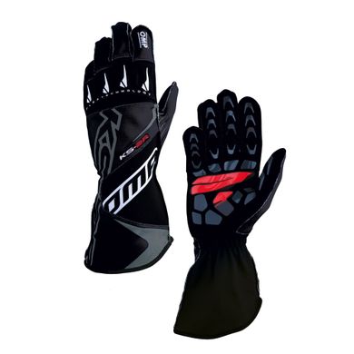 OMP KS-2R 2022, перчатки для картинга, черный