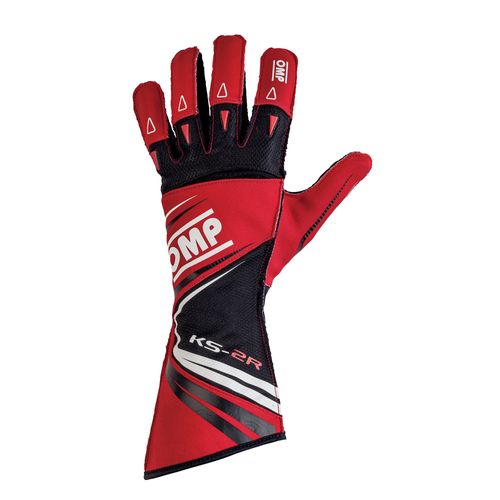 OMP KS-2R, перчатки для картинга, красный/черный